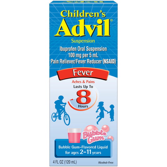 Children's Advil Pain Reliever and Fever Reducer, Liquid Children's Ibuprofen for Pain Relief, Bubble Gum - 4 Fl Oz