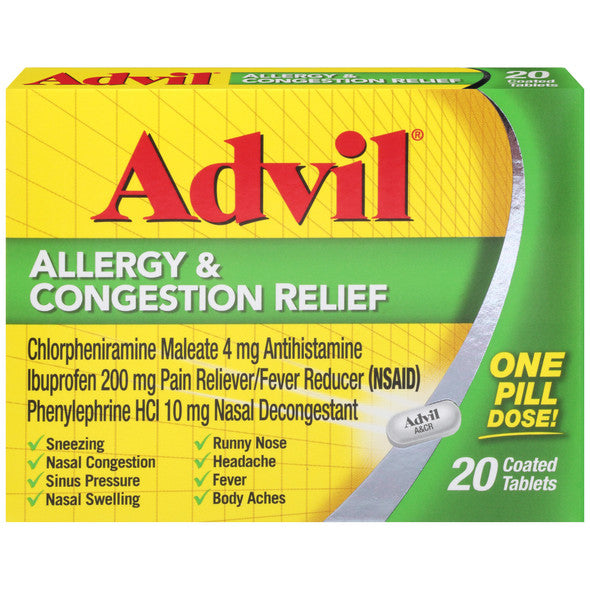 Advil Allergy and Congestion Relief, 20 Coated Tablets